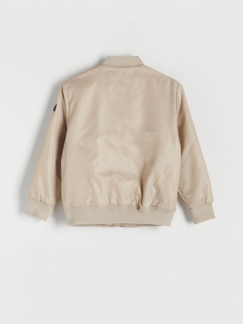 Beige Reserved Oversized Bomber Boys' Jackets | YBSZ-58914