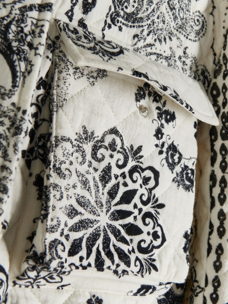 Beige Reserved Paisley Style Pattern Women's Jackets | FDQW-13079