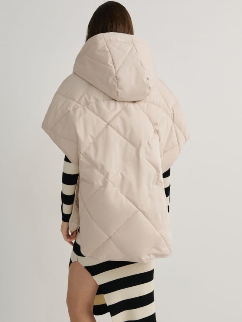 Beige Reserved Poncho Women's Jackets | UOAV-41859