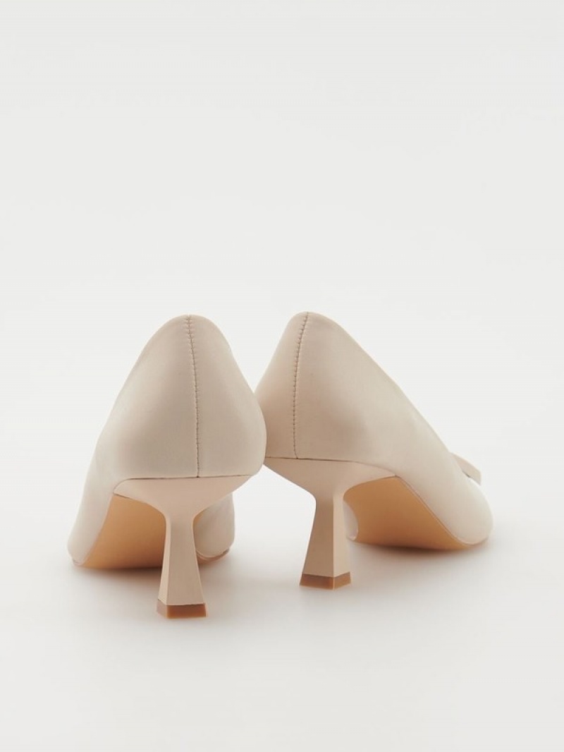 Beige Reserved Pumps Women's Heels | BWUG-61745