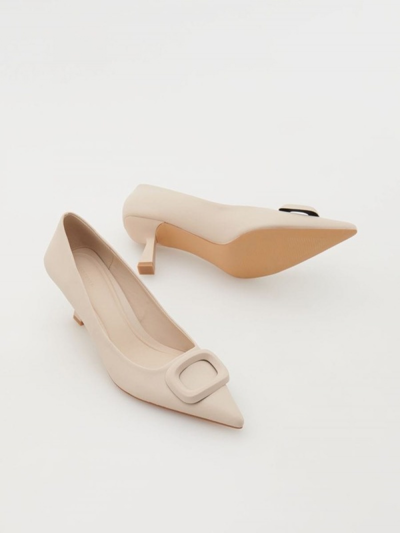 Beige Reserved Pumps Women's Heels | BWUG-61745