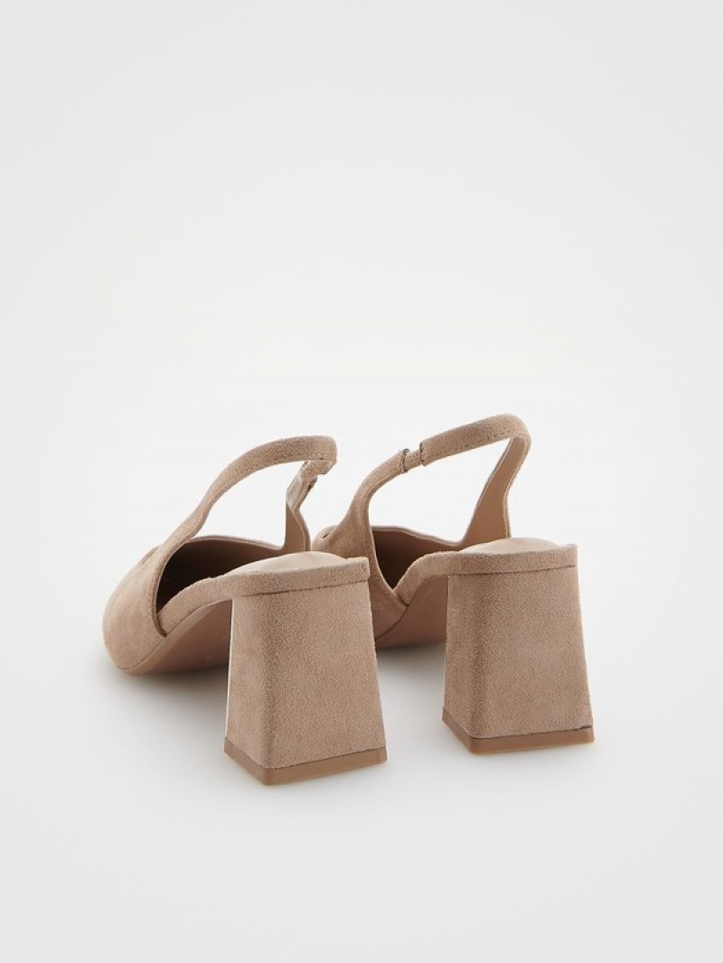 Beige Reserved Pumpsopen Women's Heels | NQMD-60539