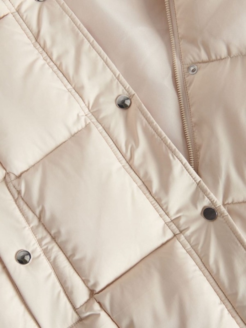 Beige Reserved Quilted Women's Jackets | SYGI-74162