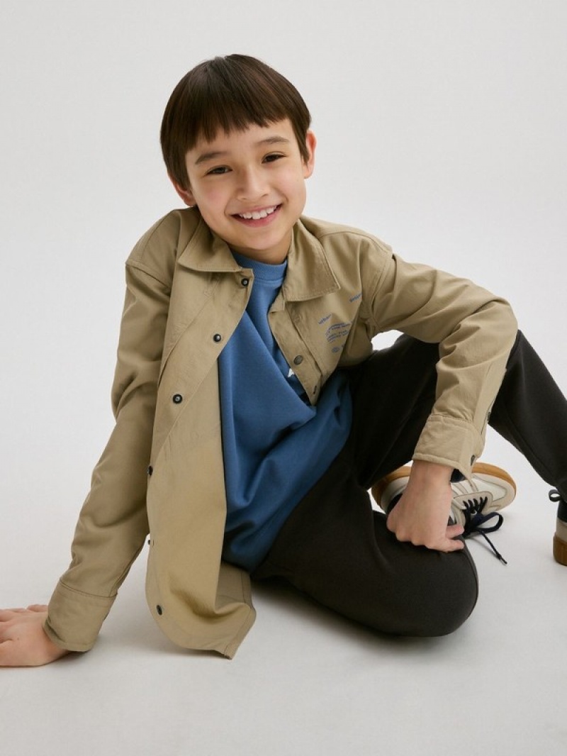 Beige Reserved Regular Fit Boys' Shirts | THZA-05438