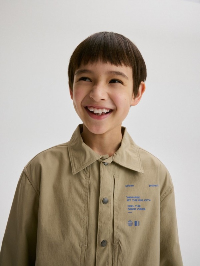 Beige Reserved Regular Fit Boys' Shirts | THZA-05438