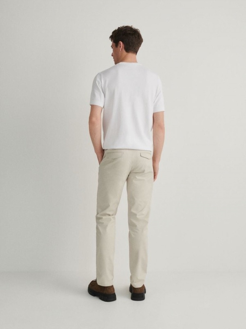 Beige Reserved Regular Fit Chino Men's Trousers | JMWC-79608