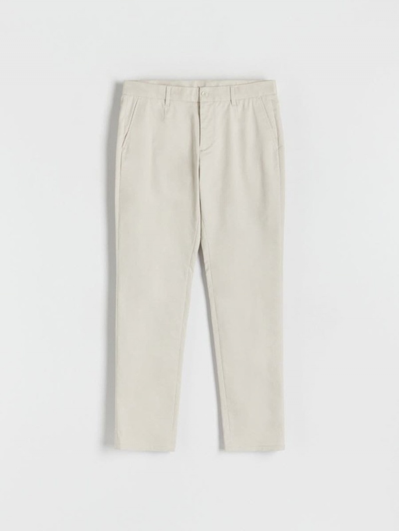 Beige Reserved Regular Fit Chino Men's Trousers | JMWC-79608