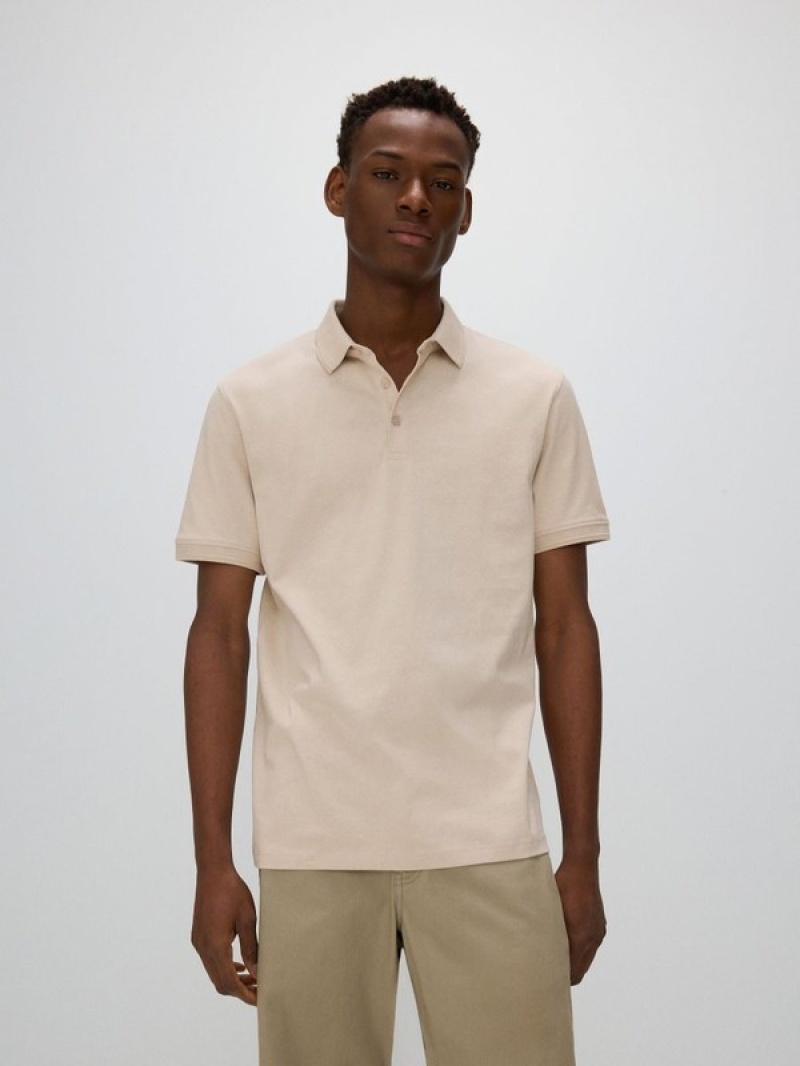 Beige Reserved Regular Fit Men's Polo Shirts | ZEJT-01942