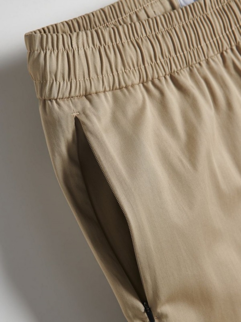 Beige Reserved Regular Men's Trousers | QXUI-52368