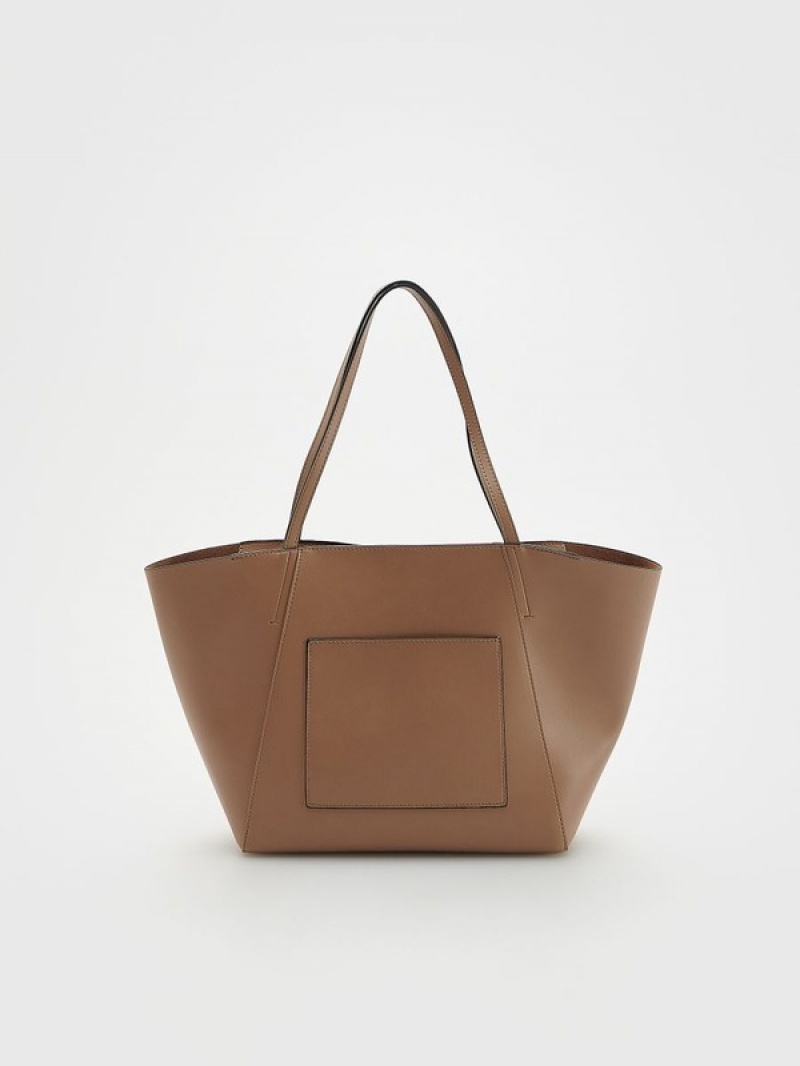 Beige Reserved Shopper Women's Bags | NBQK-69418