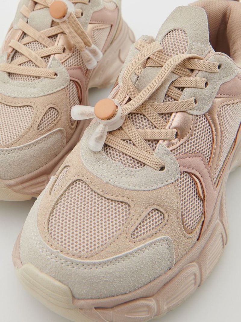 Beige Reserved Sneakerstoggle Girls' Shoes | KDFE-68037