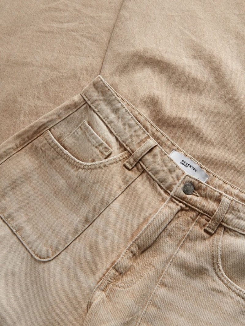 Beige Reserved Straightpockets Women's Jeans | HDZA-45326