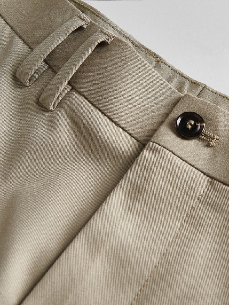 Beige Reserved Straightpressed Crease Men's Trousers | PLQT-37684