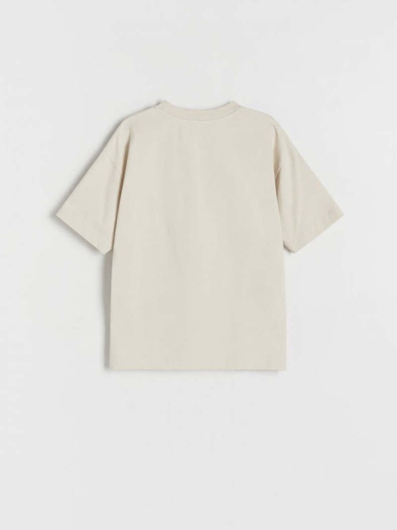 Beige Reserved T-a Pocket Boys' T-shirts | SXPG-89724