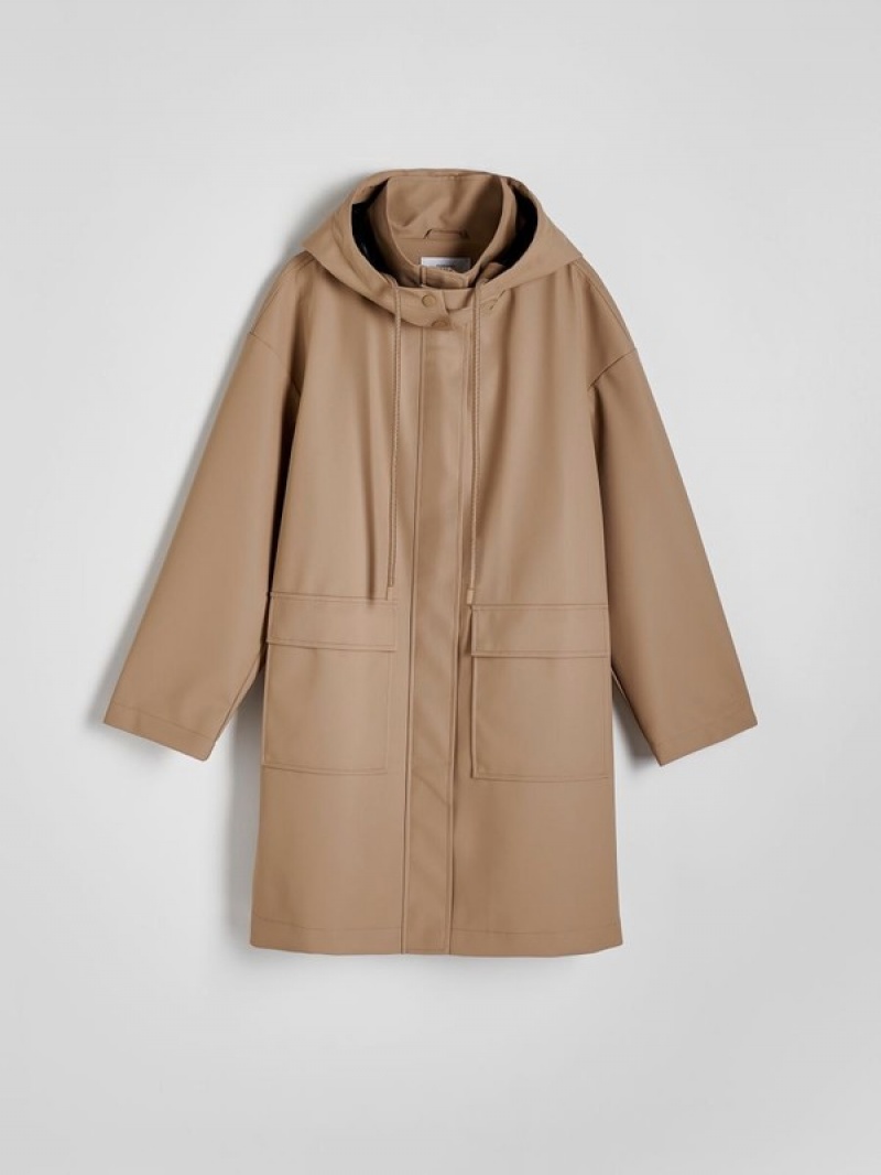 Beige Reserved Waterproof Parka Women's Jackets | DEKO-87154