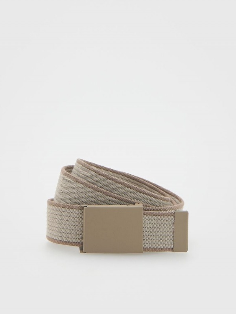 Beige Reserved Webbingbuckle Men\'s Belts | YQBA-32140