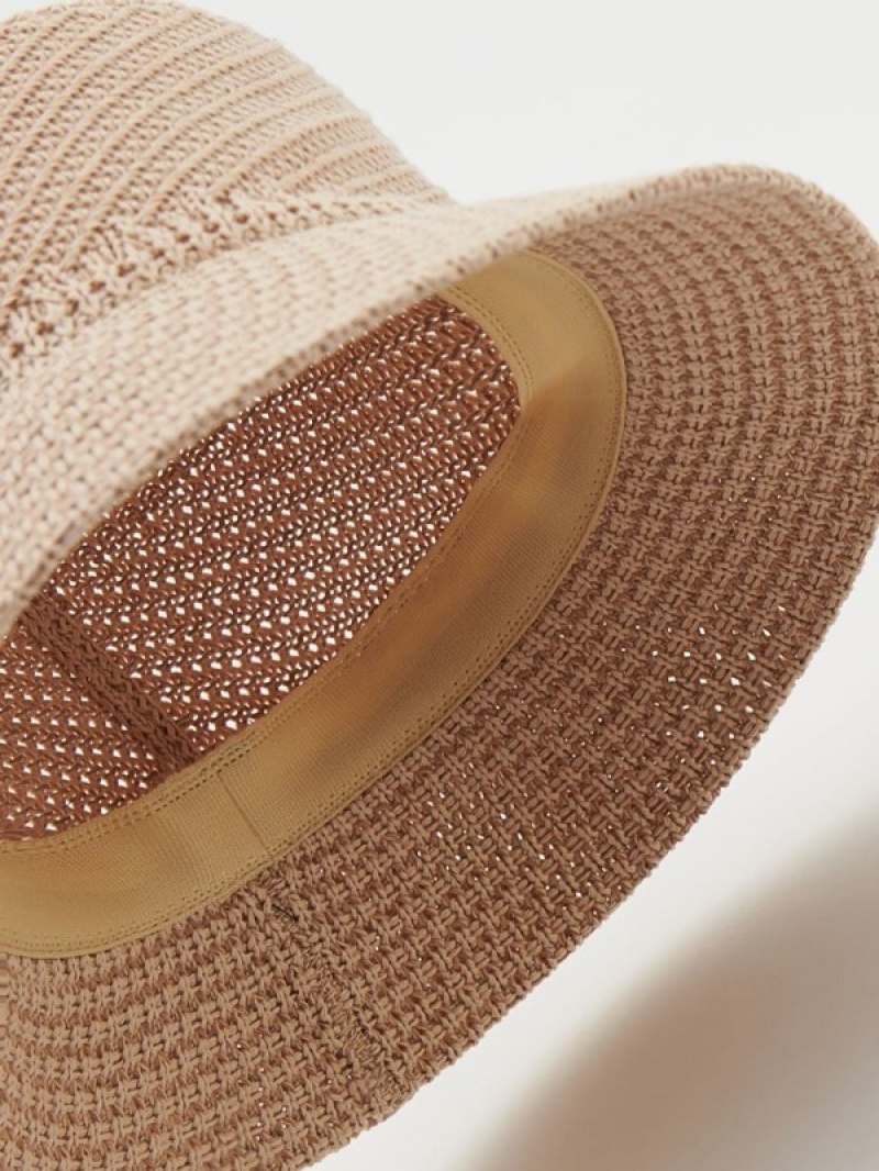 Beige Reserved Woven Women's Hats | OWPQ-18206