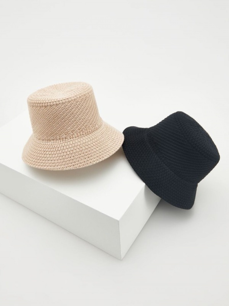 Beige Reserved Woven Women's Hats | OWPQ-18206