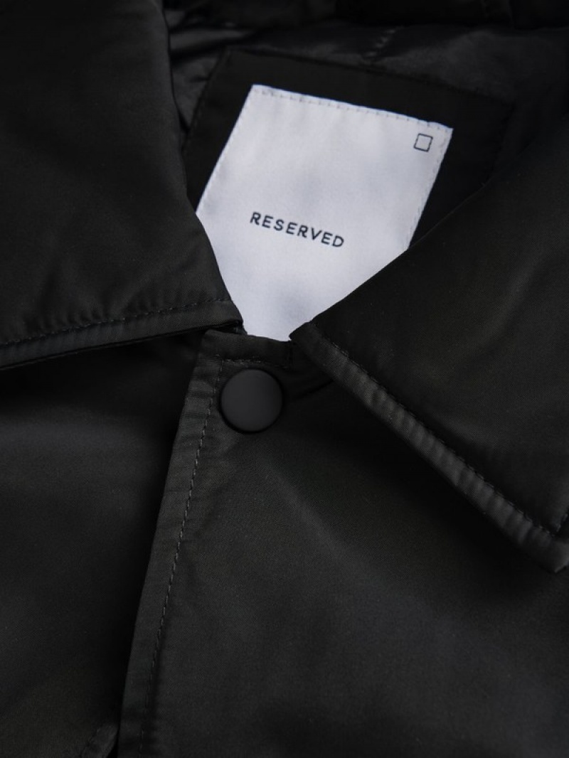 Black Reserved A Collar Men's Jackets | CTLX-59830