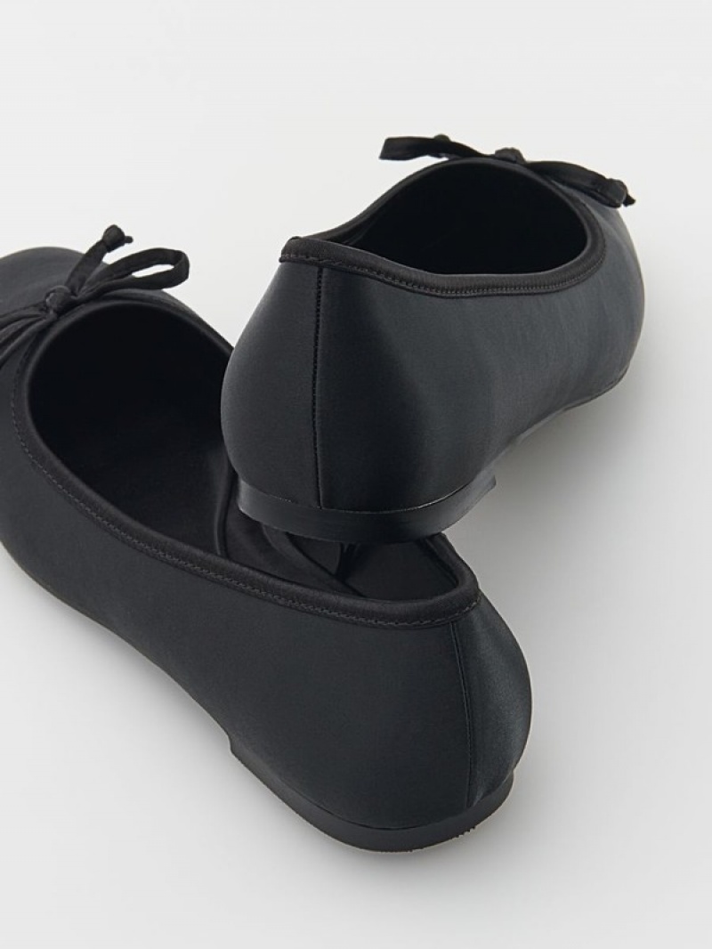 Black Reserved Ballerinasbow Detail Women's Loafers | ROVC-59380