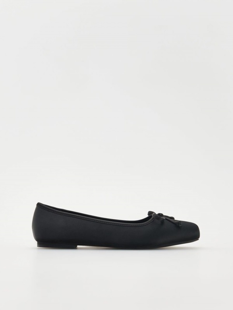 Black Reserved Ballerinasbow Detail Women\'s Loafers | ROVC-59380