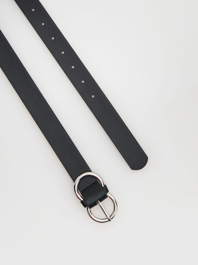 Black Reserved Beltdecorative Buckle Women's Belts | HTSF-28750