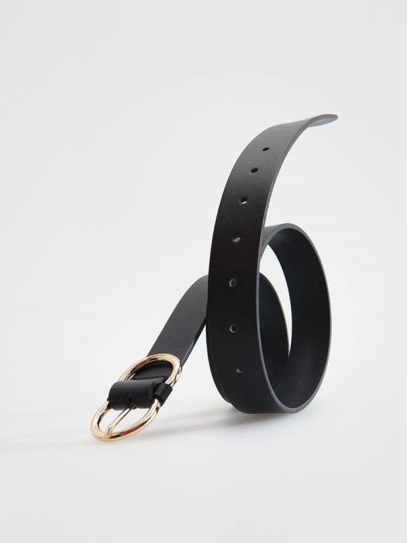 Black Reserved Beltdecorative Buckle Women's Belts | LNDC-56872