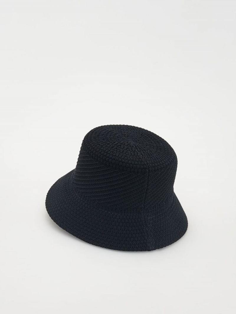 Black Reserved Bucket Women's Hats | LAZI-67419