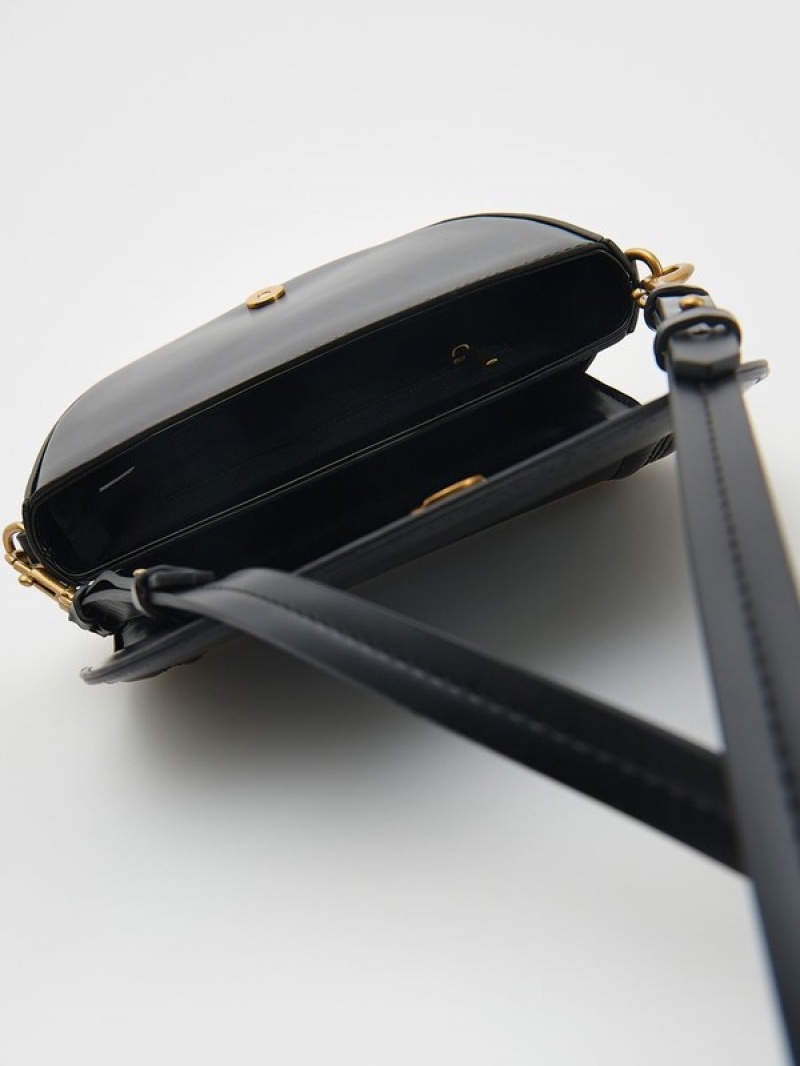 Black Reserved Buckles Women's Bags | ILVA-20316