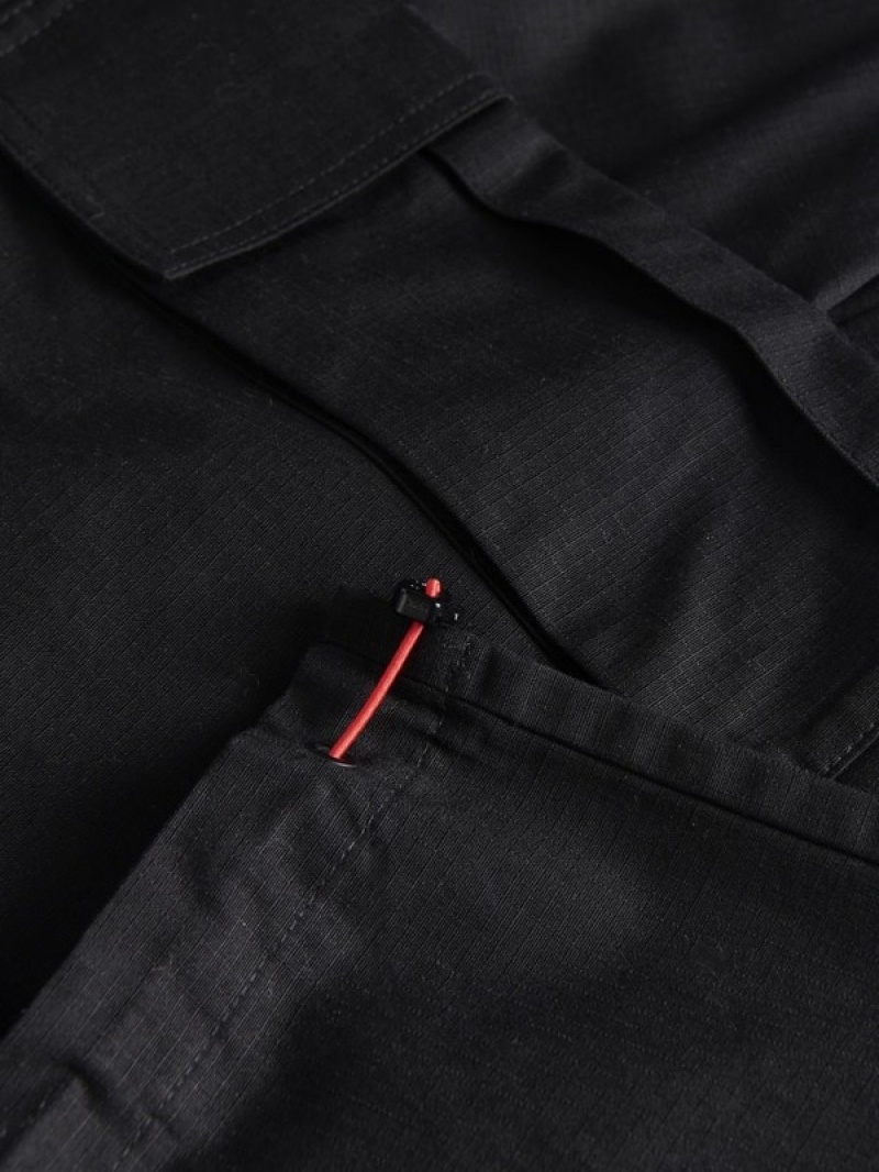 Black Reserved Cargo Men's Trousers | AVUR-43216