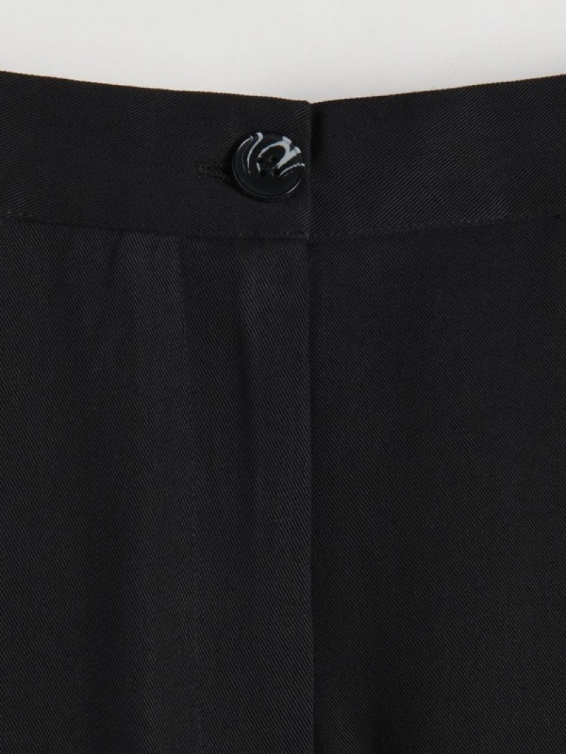 Black Reserved Cargo Pockets Women's Skirts | EBNQ-04598