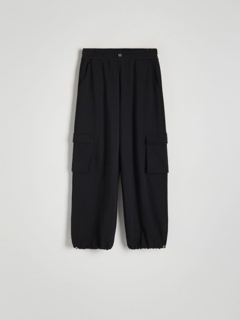 Black Reserved Cargo Women's Trousers | ISYE-65902