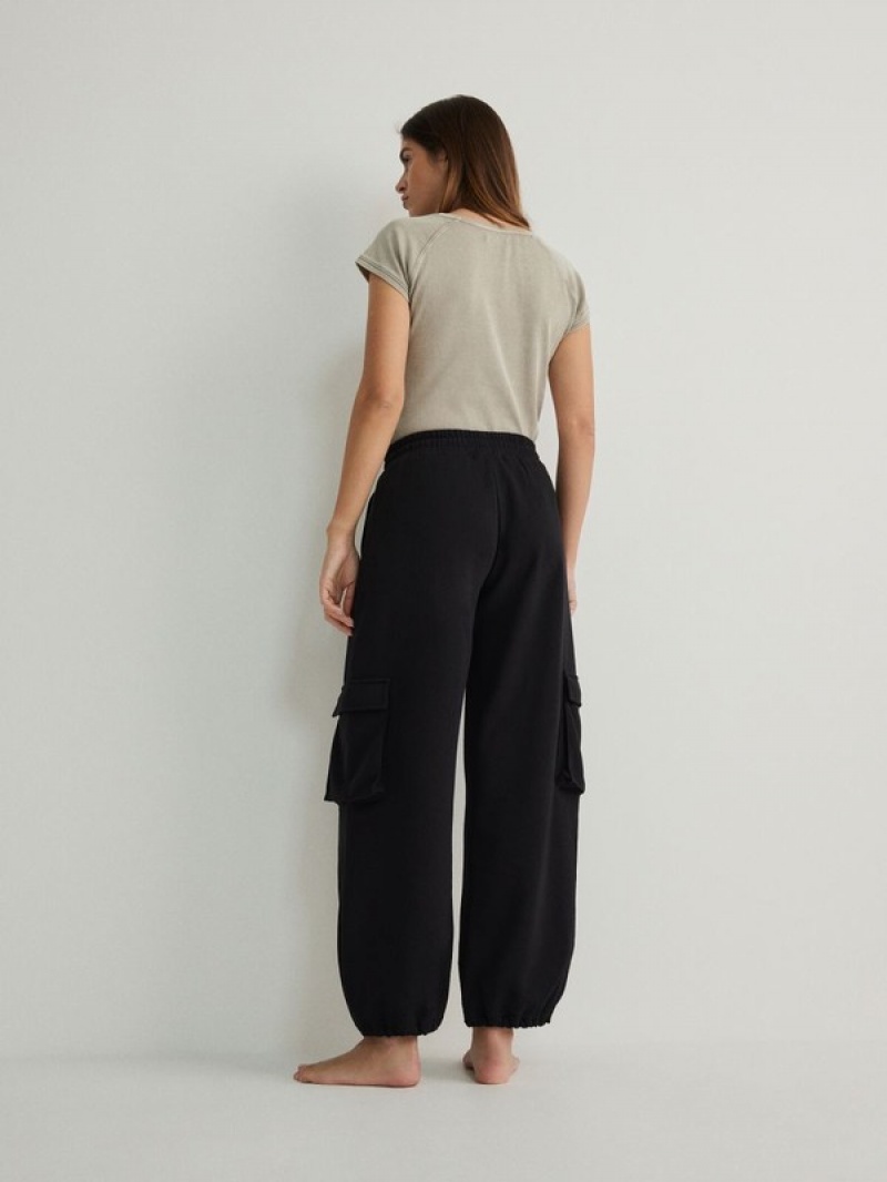 Black Reserved Cargo Women's Trousers | ISYE-65902