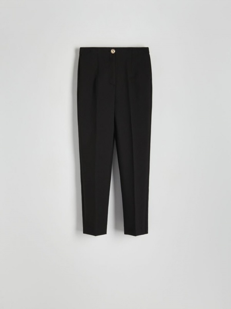 Black Reserved Cargo Women's Trousers | XNYV-07956