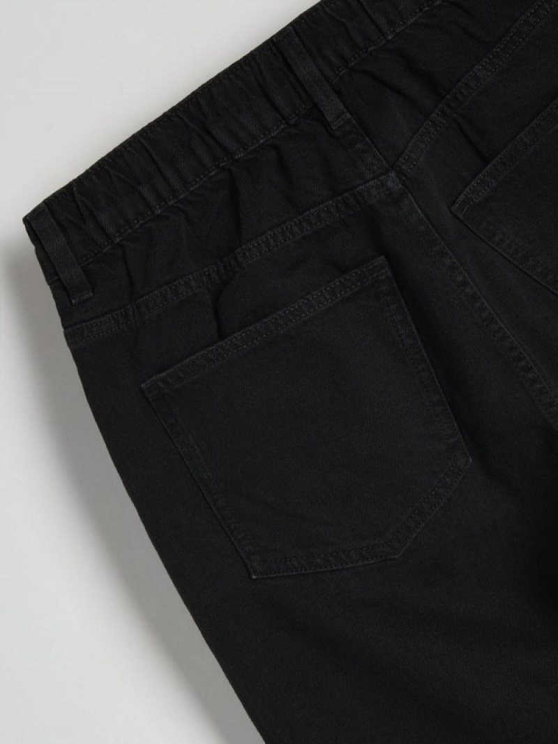 Black Reserved Carrot Fit Men's Jeans | NRIA-54976