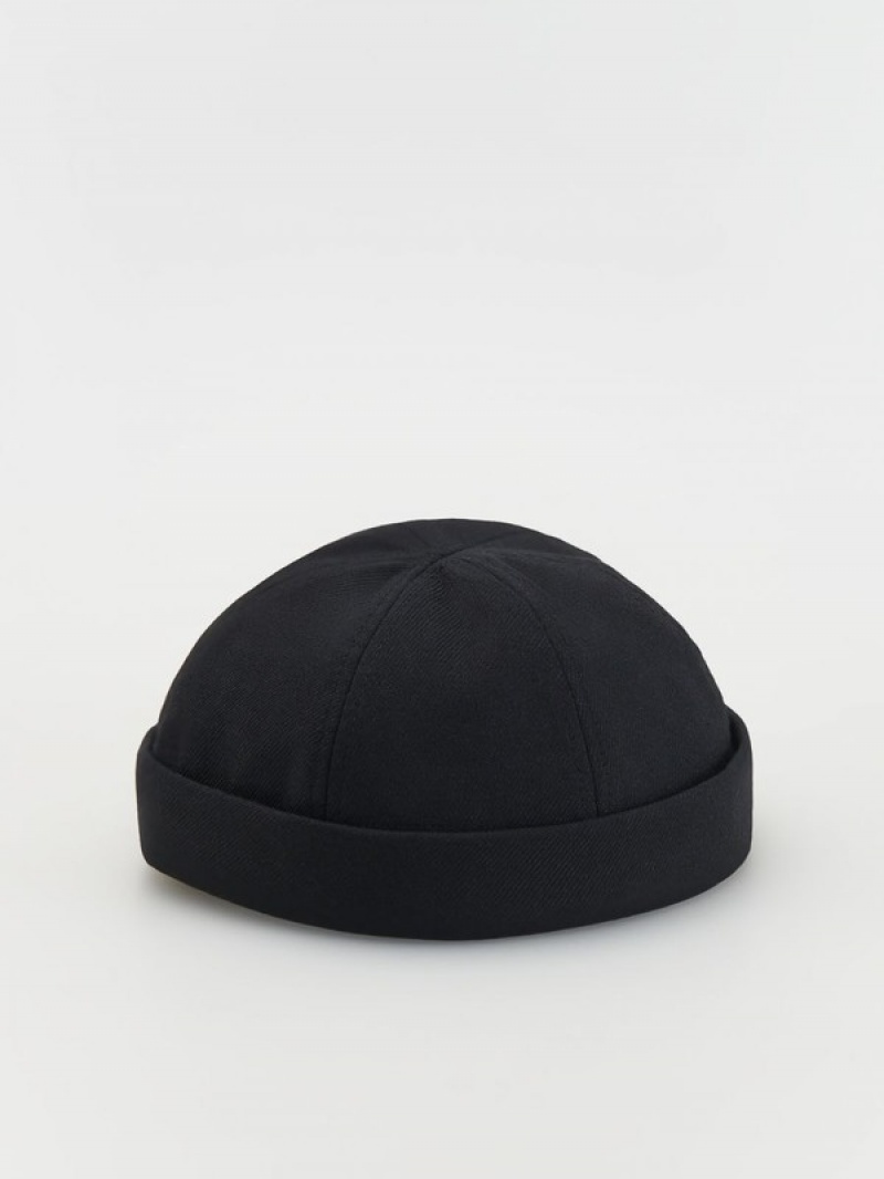 Black Reserved Check Men\'s Caps | DSGJ-30849