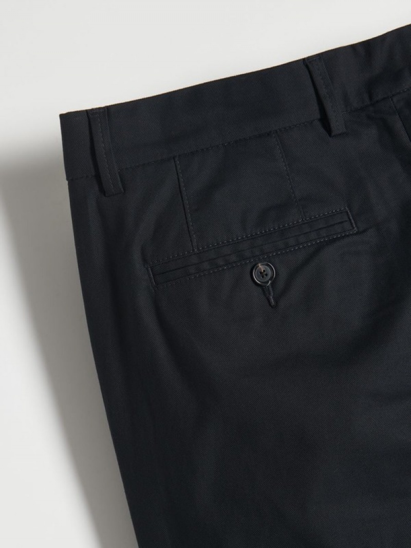 Black Reserved Chino Slim Fit Men's Trousers | OCWK-71342