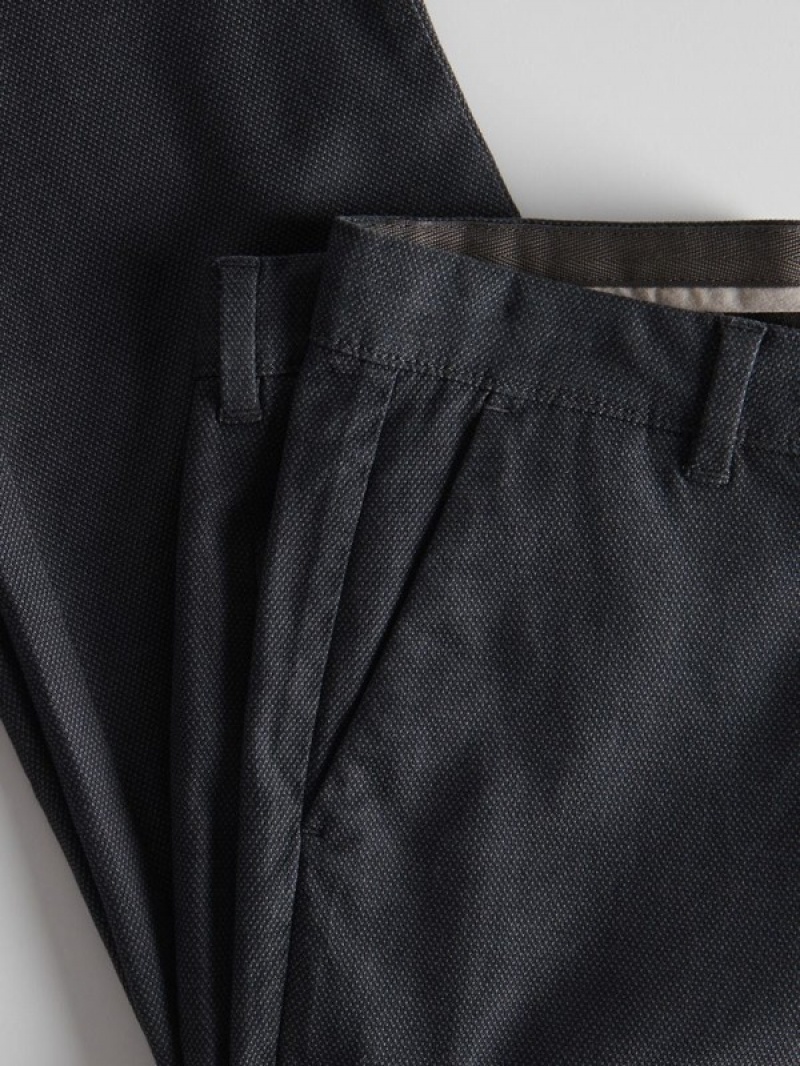 Black Reserved Chino Slim Fit Men's Trousers | THMG-19356