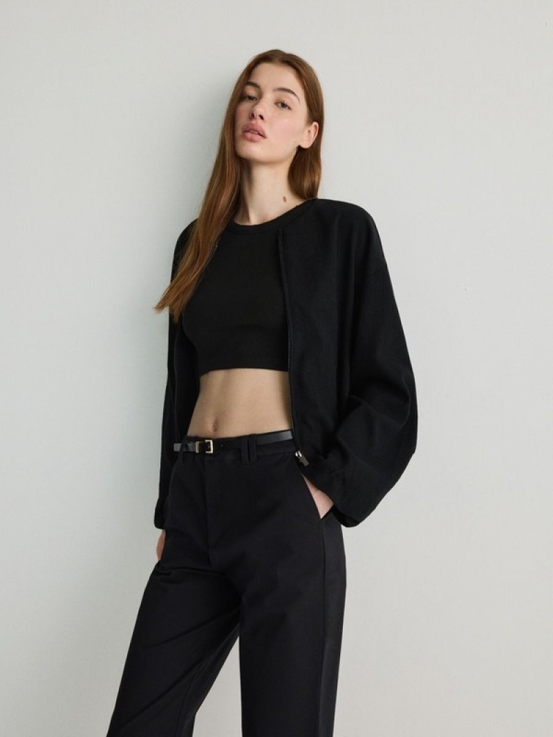 Black Reserved Chino With Women's Trousers | EGFC-45637