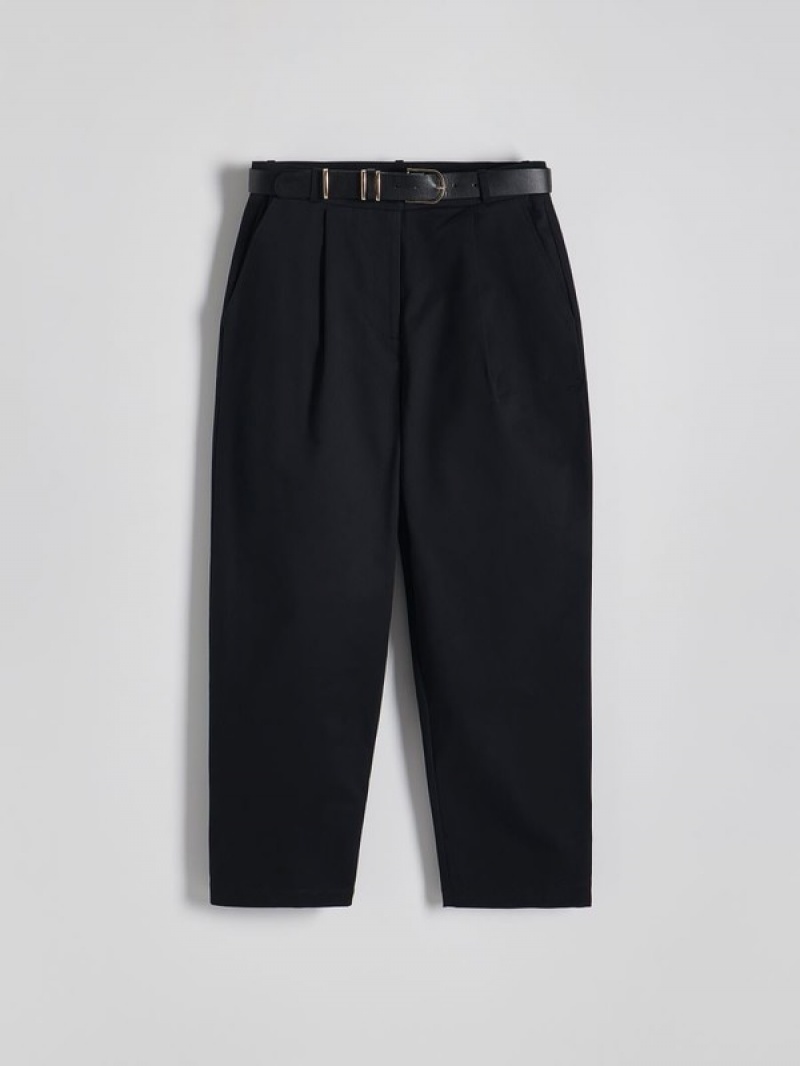 Black Reserved Chino With Women's Trousers | SQFV-60425