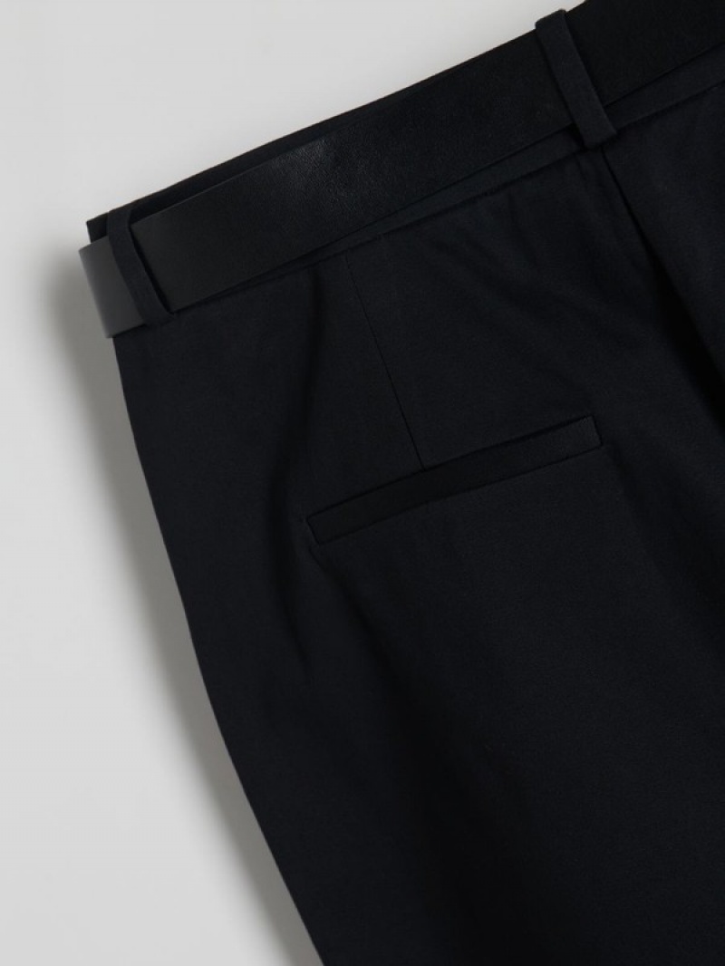 Black Reserved Chino With Women's Trousers | SQFV-60425