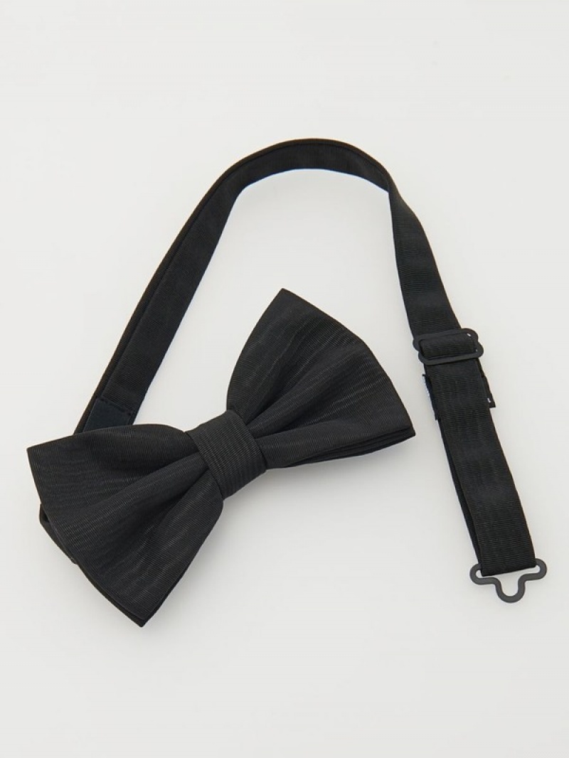 Black Reserved Classic Bow Tie Men's Belts | BEDX-43287