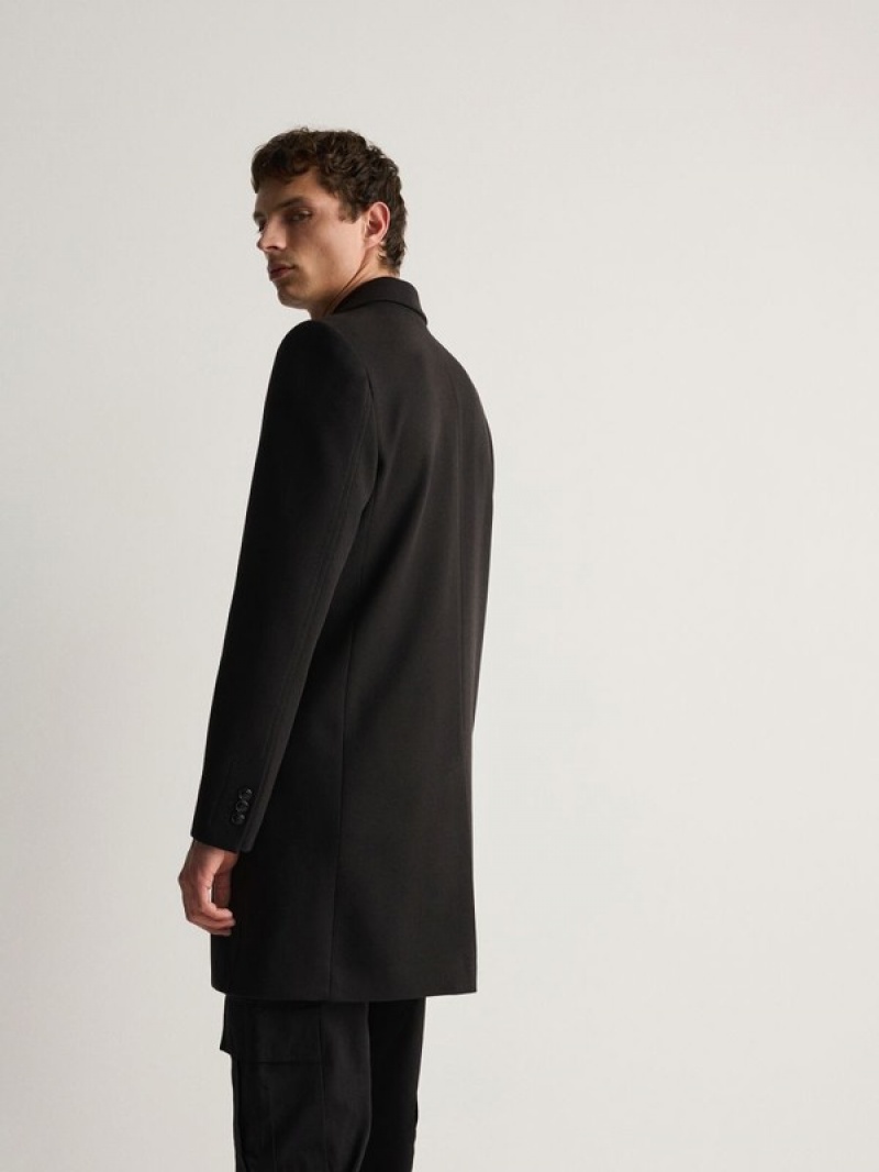 Black Reserved Classic Men's Coats | VAIR-90146