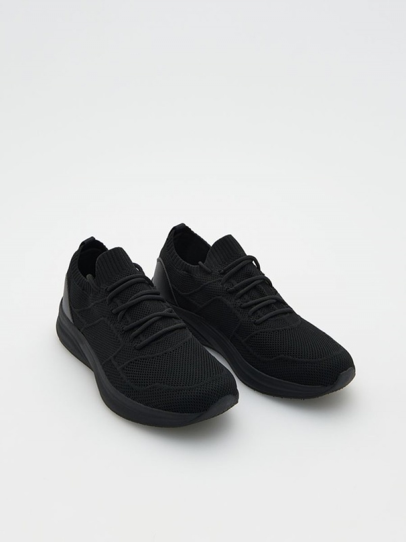 Black Reserved Classic Men's Shoes | KGVH-87091