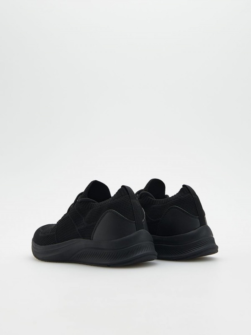 Black Reserved Classic Men's Shoes | KGVH-87091