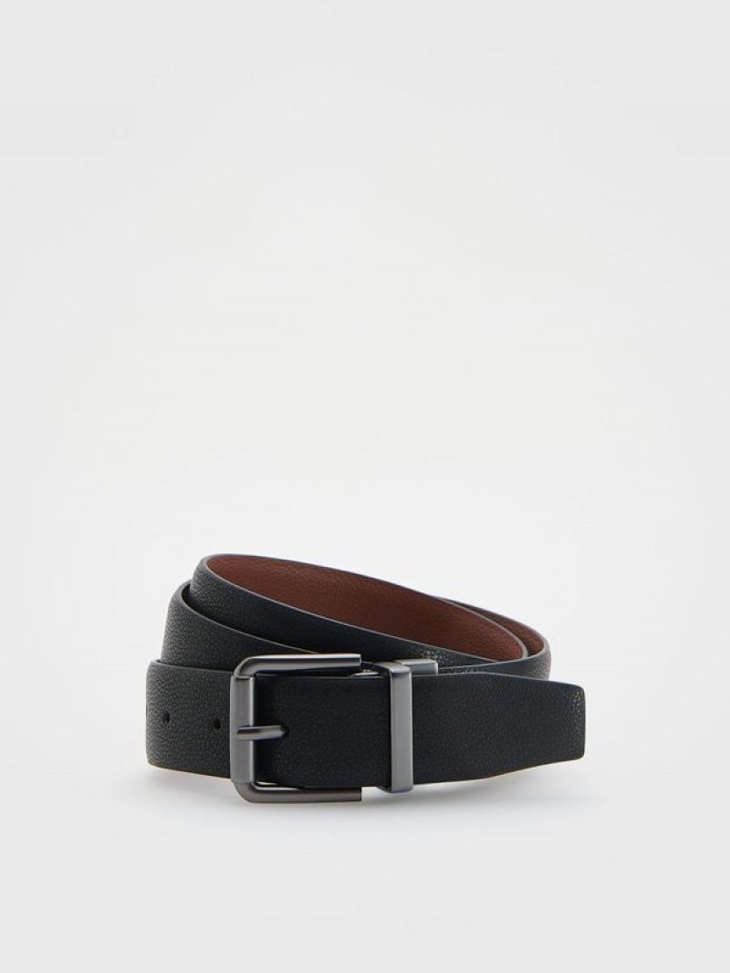 Black Reserved Combined Materials Men\'s Belts | BJIW-52961