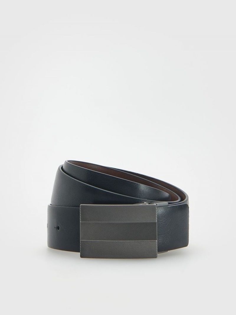 Black Reserved Combined Materials Men\'s Belts | CGBF-79340