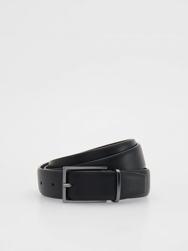 Black Reserved Combined Materials Men\'s Belts | DJOW-56249