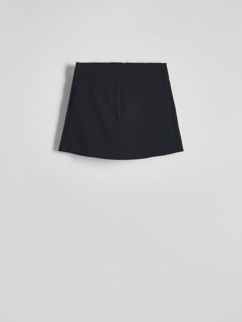 Black Reserved Cotton Women's Shorts | TJIZ-45187