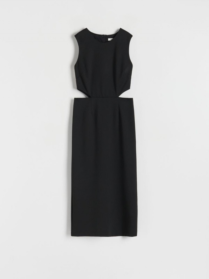 Black Reserved Cut Out Women's Dress | CZOF-84961